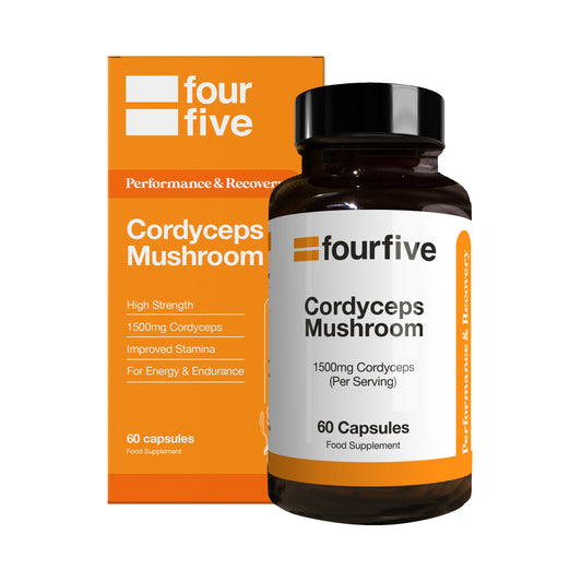 Fourfive Cardio Cordyceps Mushroom 1500mg 60 Capsules for Energy and Stamina.