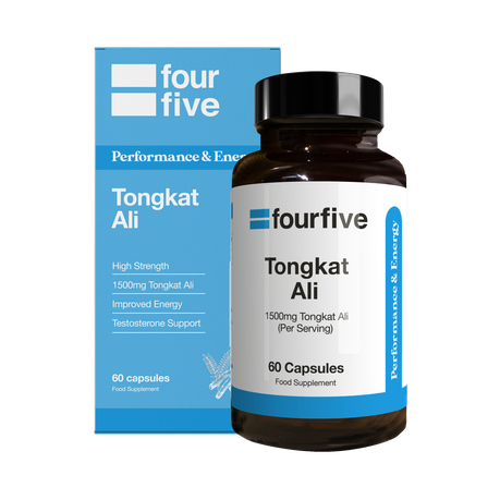 Fourfive Tongkat Ali 1500mg 60 capsules for improved testosterone.